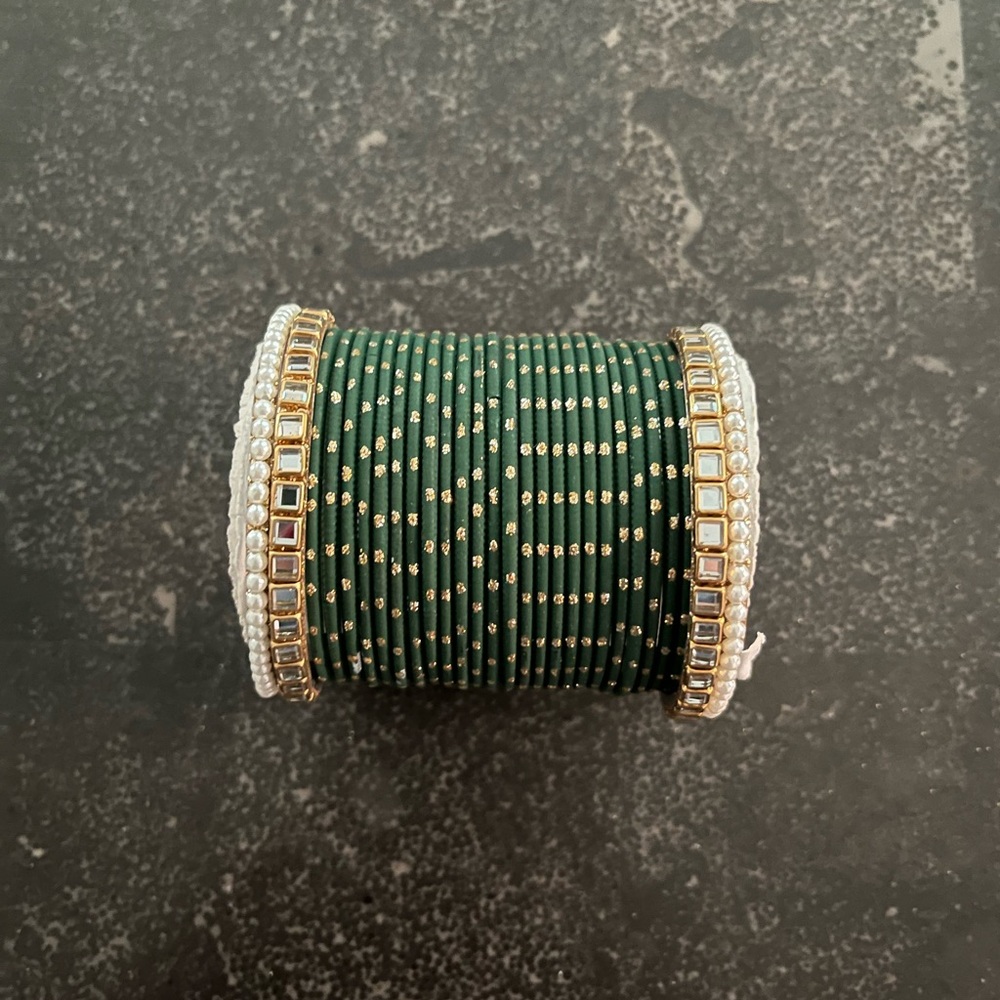 Green and Gold Indian Bangles